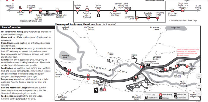 Tuolumne Meadows Map