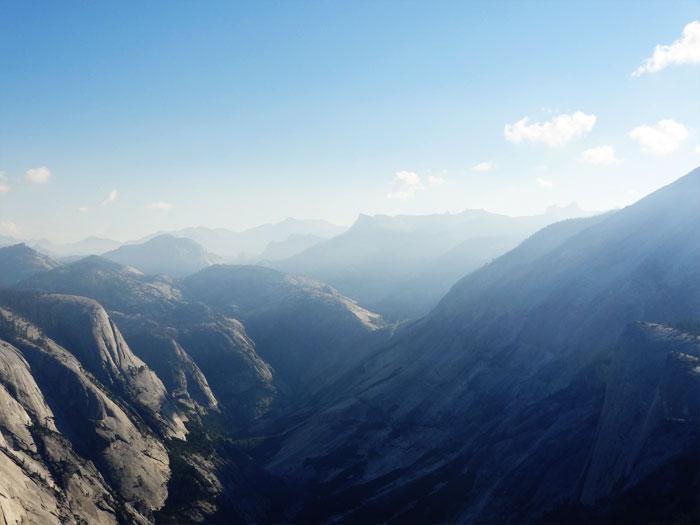 Views from the summit.  Half Dome Yosemite National Park