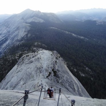 Half Dome: Climbing the cables.