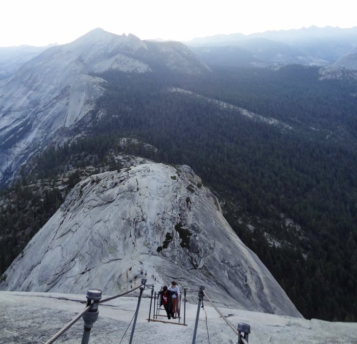 Half Dome: Climbing the cables.