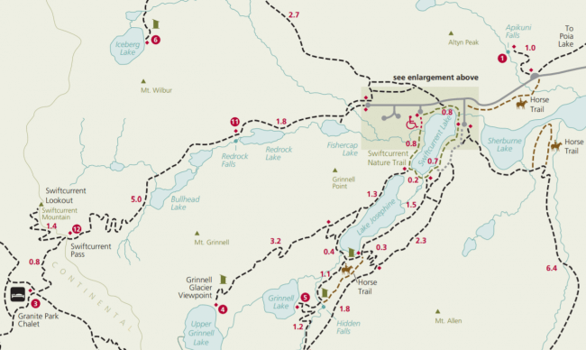 Olya On The Trail | Many Glacier Map - Olya On The Trail