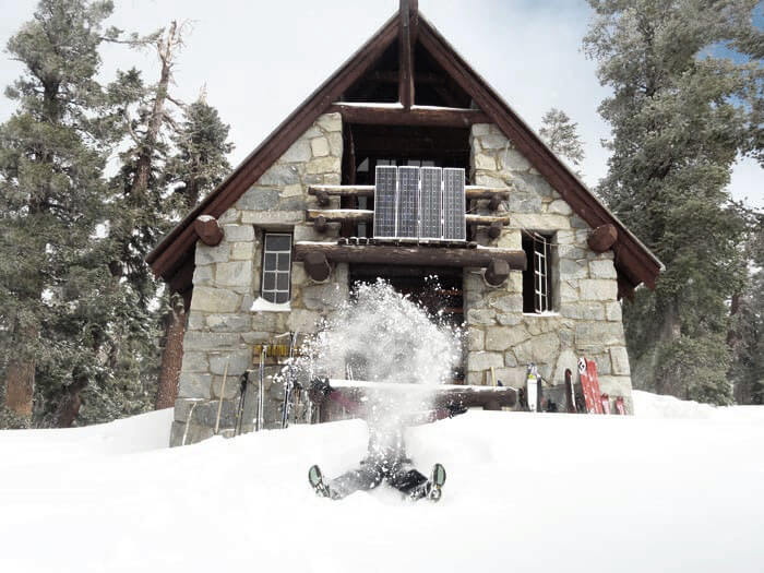 Ostrander Ski Hut. Olya On the Trail