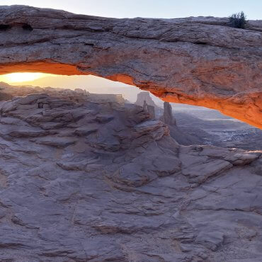 Mesa Arch -Olya on the Trail