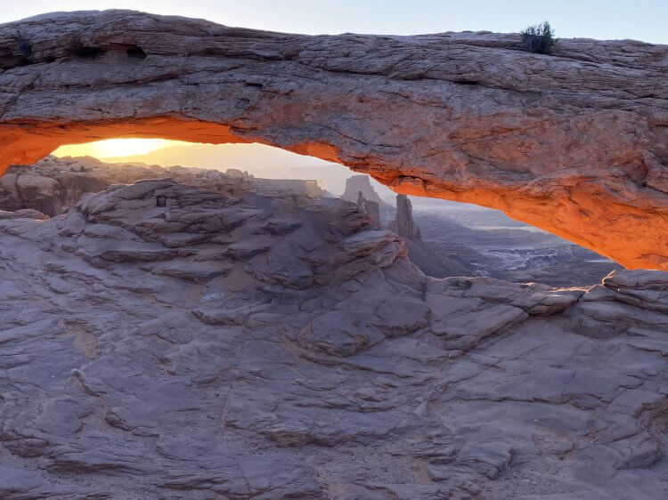 Mesa Arch -Olya on the Trail