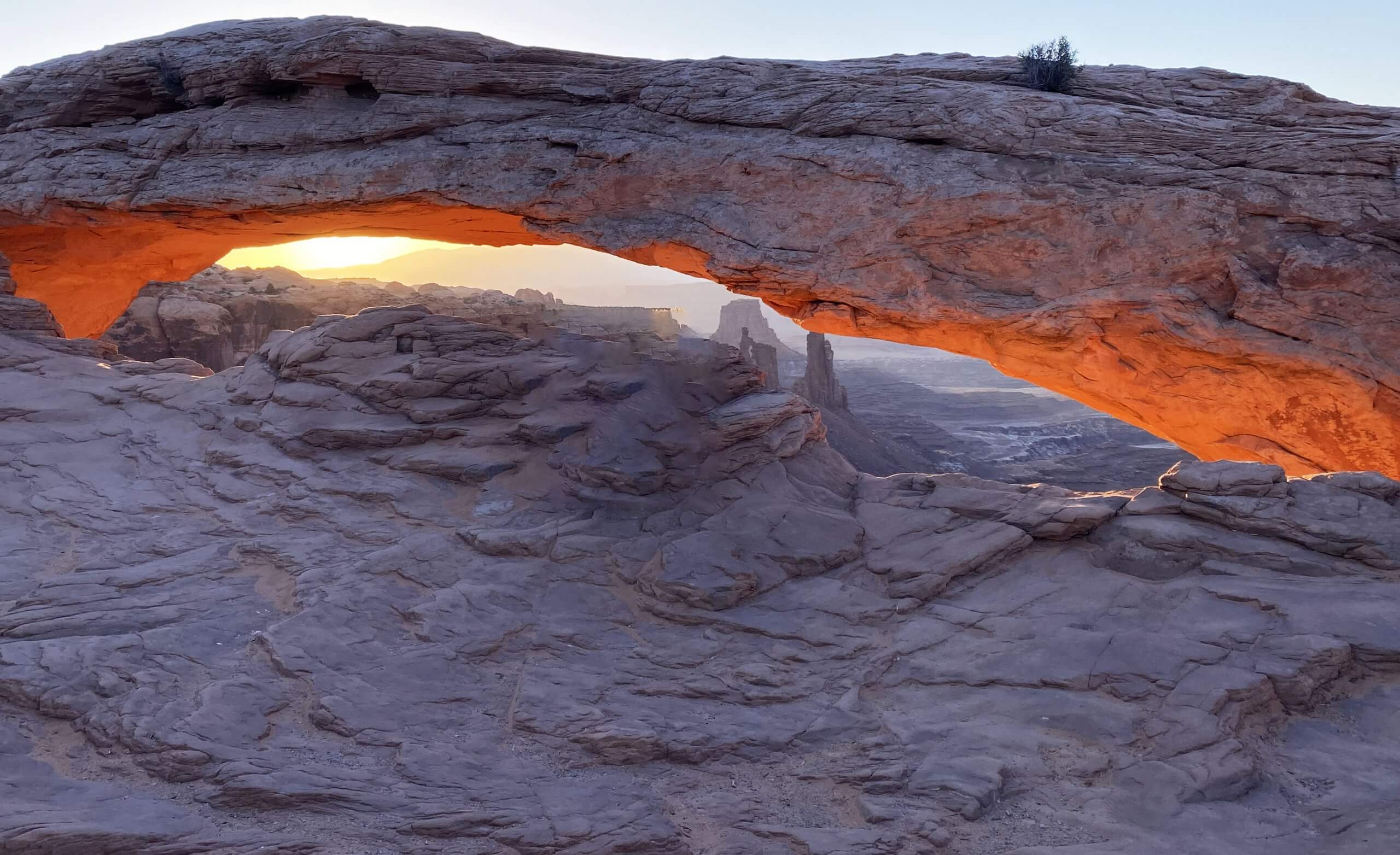 Mesa Arch -Olya on the Trail